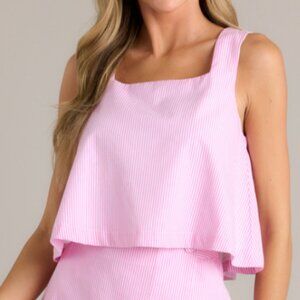 NEW Prosperina Lola Crop Top – Peony Pink Stripe